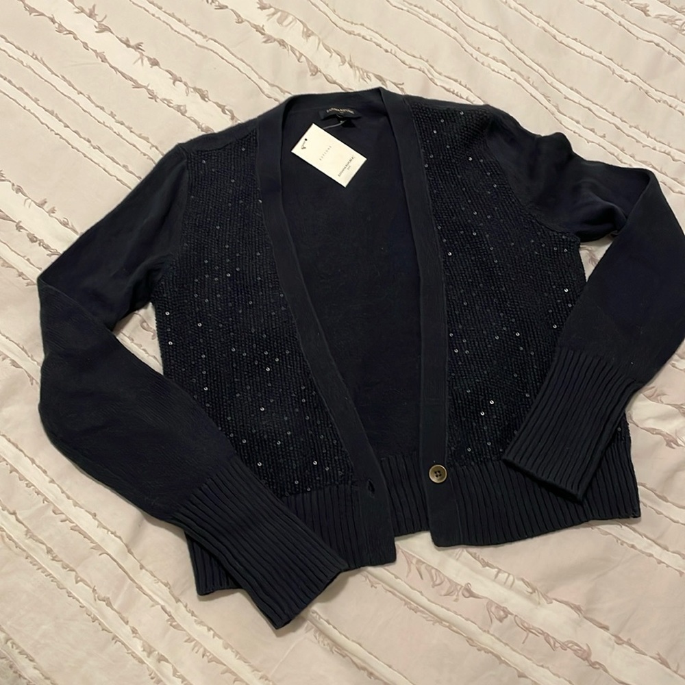 Cropped sequin cardigan